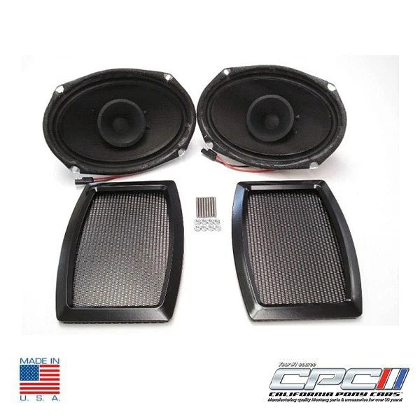 1965-1971 6" X 9" Mustang Rear Package Tray Speaker & Grille Kit AUD-000-019