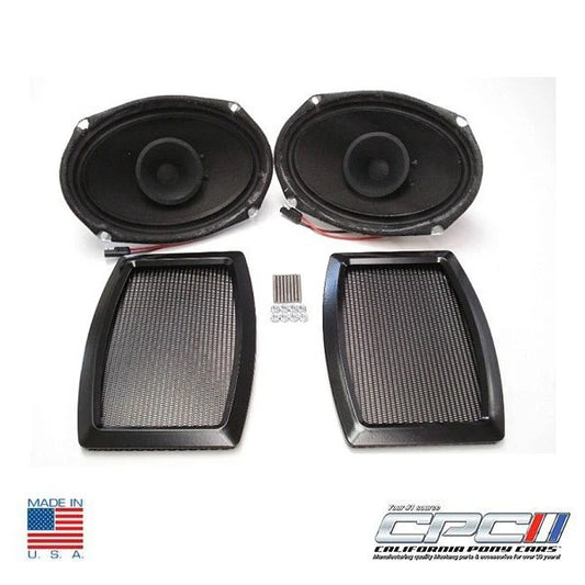 1965-1971 6" X 9" Mustang Rear Package Tray Speaker & Grille Kit AUD-000-019